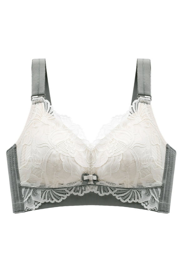 Full Coverage Bra Ladies Comfortable Breathable No Underwire Lace Push-Up Adjustment Lift Bra Woman Underwear Short Size Cupless Bra, Style 3977, Green 40C