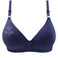thumbnail image 1 of Bigersell Full-Coverage Bra On Sale Woman's Embroidered Seamless Comfortable Breathable Bra Underwear No Underwire pullover Bra Style F-1117 Dark Blue L, 1 of 3