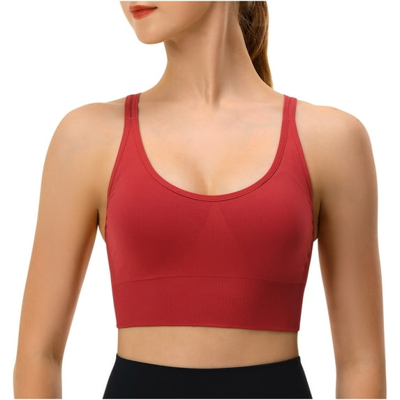 Bigersell Full Coverage Bra Sports Bra Push up Bra Sports Bra Style B10 Workout Bra Women Convertible Bra Feature Sports Bras for Women Hook & Eye Bra Closure , Red L