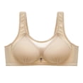 thumbnail image 1 of Bigersell Full-Coverage Bras for Women Mesh U-Neck Push up Bra No Underwire Female Comfort Soft Wireless Sports Bras Hook and Eye Closure Wire-Free Bra Style-D21 S-7-Khaki 36B, 1 of 4