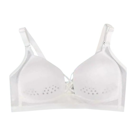 Bigersell Full-Coverage Underwire Bra V-Neck Wire-Free Bra Support Women Camisoles with Built in Bra No Underwire Bra Style R-209 Basic Bra Strap Nylon Convertible Bra Everyday Bras Underwear White XL