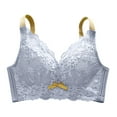 thumbnail image 1 of Bigersell Full-Coverage Wire-Free Bra Women Push up Lace Bras No Underwire Solid Polyester Hook and Eye Bra Closure Wireless Everyday Bras Women’s Sports Bras Padded Bralette B-16-Gray S, 1 of 3