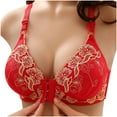 thumbnail image 1 of Bigersell Full-Figure Bra Women's Thin Breathable Push-up Underwear Women's Non-steel Bra Daily Bra Female Bralette Bra Big & Tall Polyester Lace Bra Style 201, Red XXL, 1 of 9