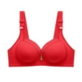 thumbnail image 1 of Bigersell Full-Figure Bras for Women V-Neck Wire-Free Bra Support Women Nursing Sports Bra Push-Up Bra Style R-104 Basic Bra Strap Nylon Balconette Bra Feature Everyday Bras Underwear Red XXL, 1 of 3