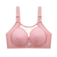 thumbnail image 1 of Bigersell Full Figure Bras for Women, Wireless Push up Bra, Ladies Heart Pattern Lace Mesh Breathable Padded Bras No Underwire Hot Pink 42/95C, 1 of 5