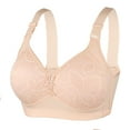 thumbnail image 1 of Bigersell Girls Bras Wireless Bras with Support and Lift Bras Ladies Plus Size T-Shirt Bra Style B90 No Underwire Bras for Women Padded Bra Feature Full-Figure Bra Hook & Eye Bra Closure , Red L, 1 of 8