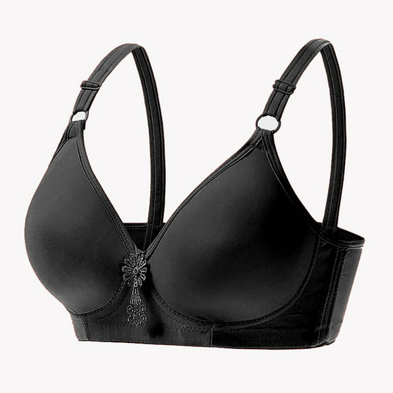 Bigersell Girls Sports Bra Deals Tshirt Bra Padded Bras Bandeau Bra Style R-453 Comfort Sports Bras Big Girls Plus Lightly Lined Bra Hook & Eye Bra Closure Black 40