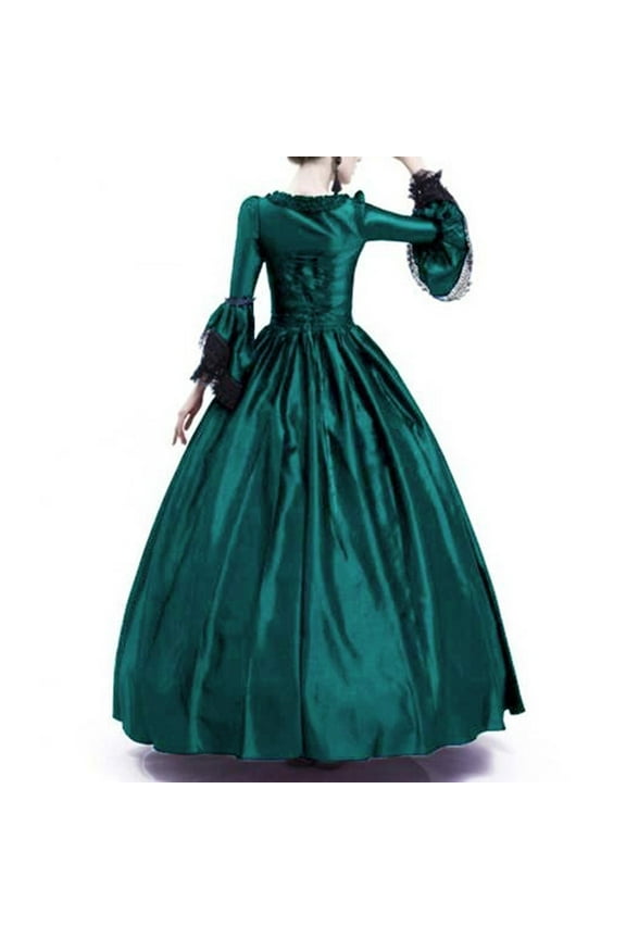 Gowns and Evening Dresses Summer Female U-Neck 3/4 Sleeve Maxi Ball Gown Dress Style D-135 Prom Dresses Ladies Plus Size Summer Dresses , Green XL
