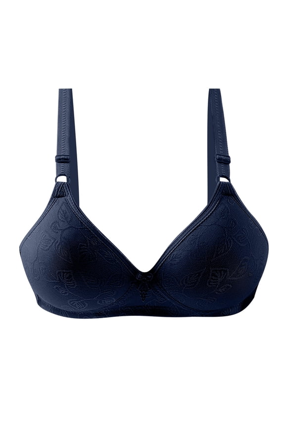 Halter Sports Bra Women Fashion Wire Free Comfortable Push Up Hollow Out Bra Underwear Women's Plus Size Sleep Bra, Style 5026, Navy 38B
