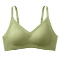thumbnail image 1 of Bigersell Halter Tops Bra Clearance Sleeping Nursing Bra Molded Bra Style R3119 V-Neck Seamless Bras Hook and Eye Bra Closure Women Size Full-Coverage Bra Green S, 1 of 3