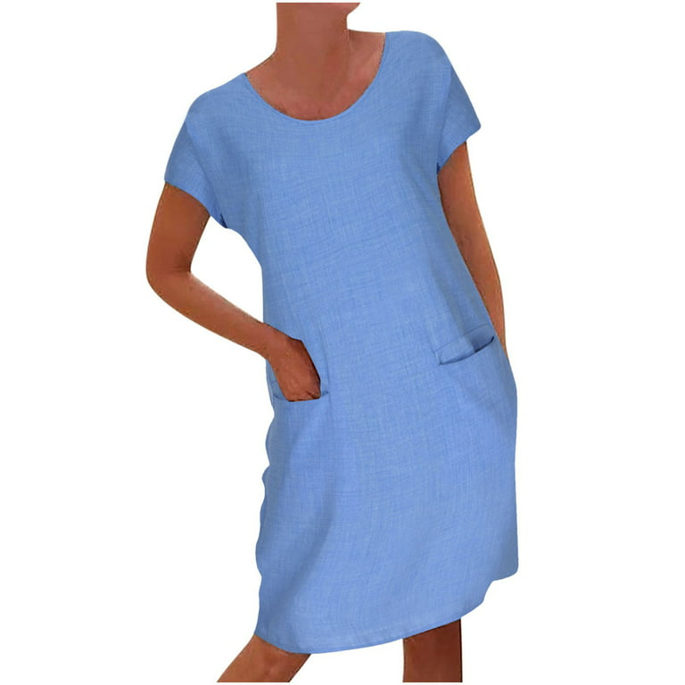 Bigersell Sleep Shirts for Women Summer Casual Round Neck Short