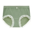 thumbnail image 1 of Bigersell High Cut Underwear Women Clearance Cute Panties Seamless Panty Style P-1225 Polyester Cheeky Panties Ladies Thong Briefs High Waist Women's Bikini Panties Green One Size, 1 of 2