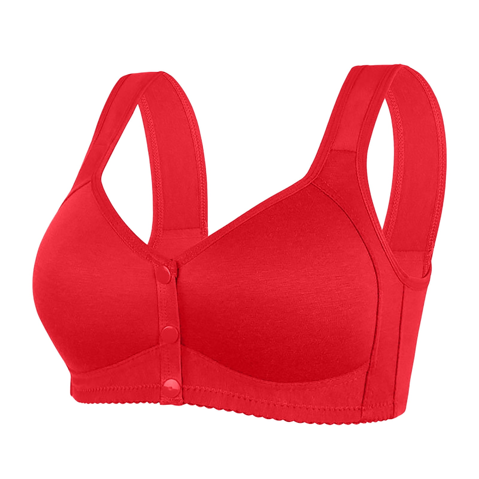 Front Closure Bras for Older Women,Daisy Bra for Women,Convenient Front  Snap Wireless Unlined Full Coverage Cotton Bras