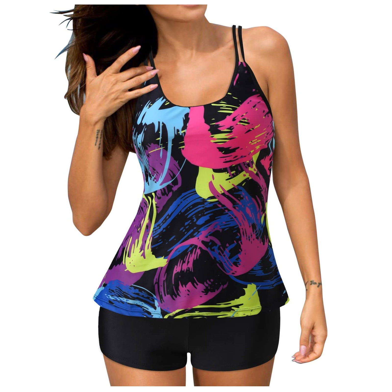 Bigersell High Neck Tankinis Swimsuits for Women Clearance Shapewear