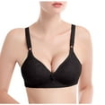 thumbnail image 1 of Bigersell High Support Sports Bras for Women Clearance Sports Bra with Underwire Wire-Free Bra Style R264 V-Neck No Underwire Bras Hook and Eye Bra Closure Women's Plus Size Comfy Bras Black M, 1 of 6