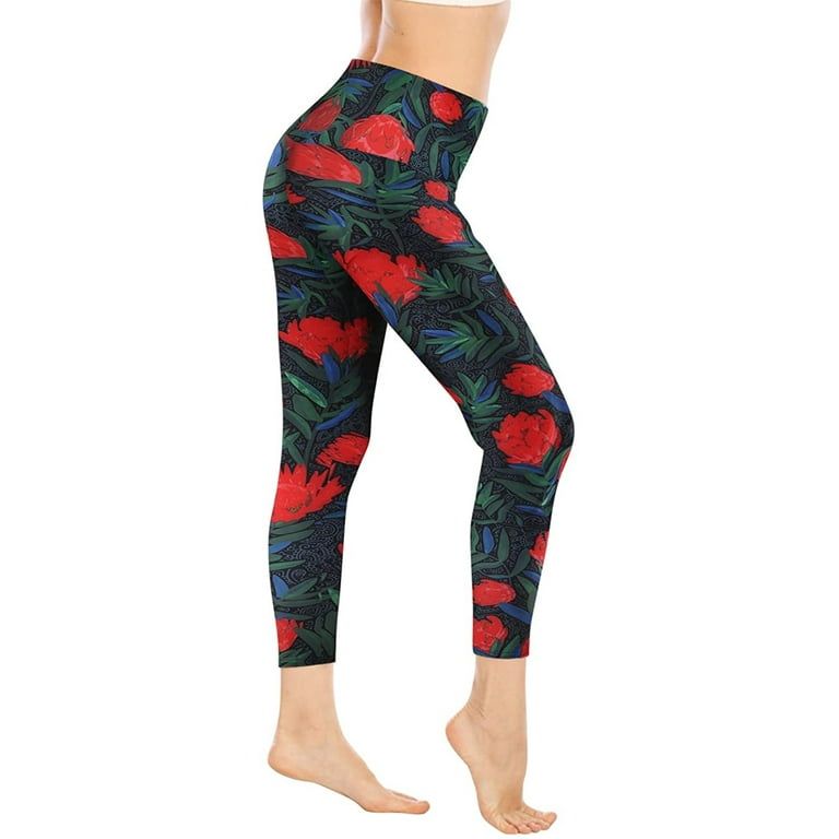 Bigersell High Waist Pant Yoga Full Length Pants Women Classic Flower Print  Slim High WaistWorkout Running Athletic Yoga Pants Bootcut Yoga Pants for