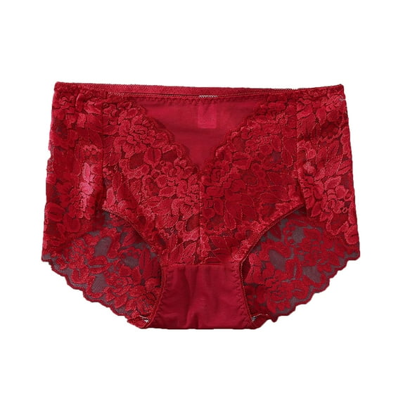 Bigersell High Waist Underwear Women Clearance Womens Boyshorts Underwear Bikini Panty Style P-1773 Polyester Cheeky Panties Seamless Underwear Ladies Thong Briefs High Waist Women's Panties Red M