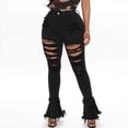 thumbnail image 1 of Bigersell High Waisted Black Jeans for Women Wide Leg Jeans Clearance Ladies Boot Cut Jeans Jegging Denim Pants Distressed Stretch Jeans Female Straight High Waist Cropped Pants Style J-212 Black S, 1 of 5