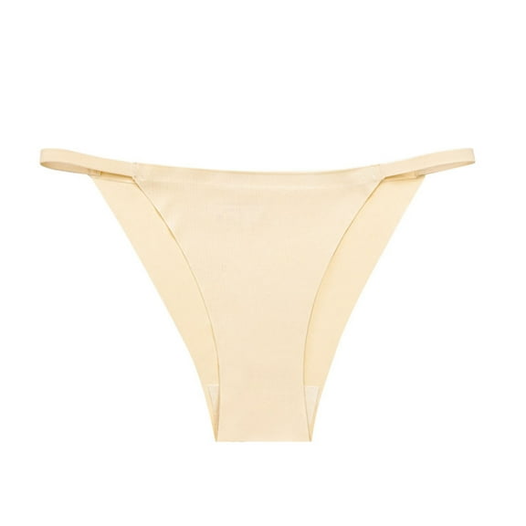 Bigersell High Waisted Thong Underwear Clearance Underwear Sets Women High Cut Panty Style P-956 Cotton Plus Size Panties Cotton Thongs Briefs Mid Waist Women's Briefs Beige L