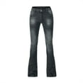 thumbnail image 1 of Bigersell High Waisted Wide Leg Jeans for Women Boyfriend Jeans Summer Ladies High Waisted Jeans Cropped Denim Pants Ripped Distressed Jeans Loose Mid Waist Ankle Length Pants Style J-64 Black 4XL, 1 of 7