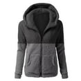 thumbnail image 1 of Bigersell Hoodies Jackets for Women Casual Zip Up Fllece Jackets Front Full Zipper and Hood Winter Lightweight Long Sleeve Hooded Sweatshirts Sweater Coat Outwear Y12 Black M, 1 of 3