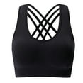 thumbnail image 1 of Bigersell Lace Bra Bralettes for Women Full Figure Bras Ladies Fitted Bra Style B18 Backless Bra Women Padded Bra Feature Yoga Bra Hook & Eye Bra Closure , Black XL, 1 of 2