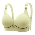 thumbnail image 1 of Bigersell Lace Bra V-Neck Wire-Free Bra Support Women Padded Bras Training Bra Style R-35 Basic Bra Strap Nylon No Underwire Bra Feature Everyday Bras Underwear Green L, 1 of 4