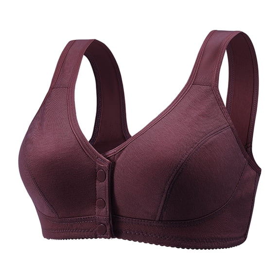 Bigersell Lace Bra Women Fashion Non Underwire Front Buckle Vest Style Underwear Women's Plus Size Strapless Bra for Big Busted Female, Style 3790, Purple 42B