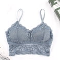thumbnail image 1 of Bigersell Lace Bralettes Women V-Neck Crop Tank Tops Camisole Full-Coverage Wireless Bra Ladies Push-up Bras No Underwire Comfort Soft Padded Bra Sleep Bras Everyday Wire-Free Bras Blue One Size, 1 of 3