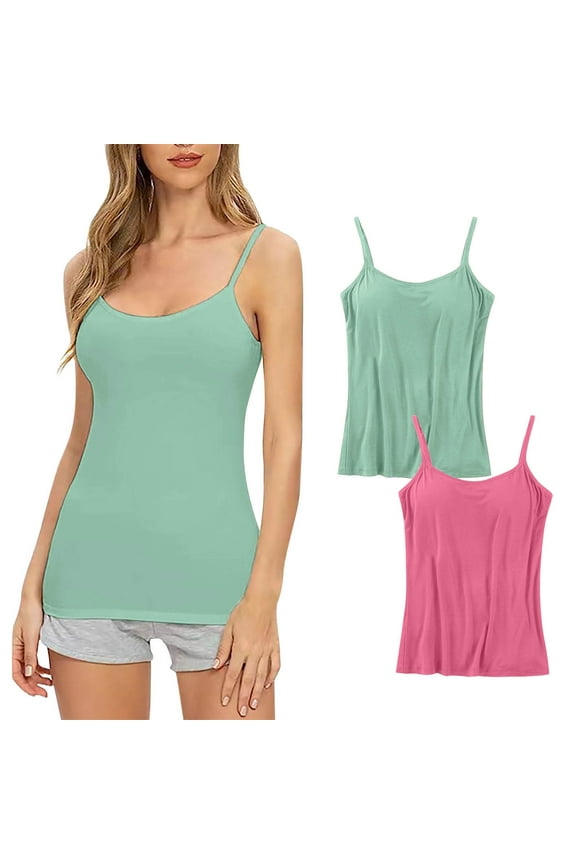Lace Bras Pack Upgrade 2024 Women's 2pc Daily Sling with Chest Pad Camisole Shelf Bra Spaghetti Straps Tank Tops Balconette Bra Style F-470 Green 4XL