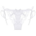 thumbnail image 1 of Bigersell Lace G-String Thong Panties Lingerie Briefs Underwear Side Tie Bikini Panties for Women Mesh Floral Lace Bikini Panties Women’s Underpants White One Size, 1 of 5