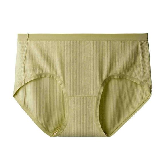 Bigersell Lace Panties Clearance Women Panties High Cut Panty Style P-1006 Cotton Plus Size Panties Thongs Ladies High Waist Briefs Mid Waist Women's Briefs Green L