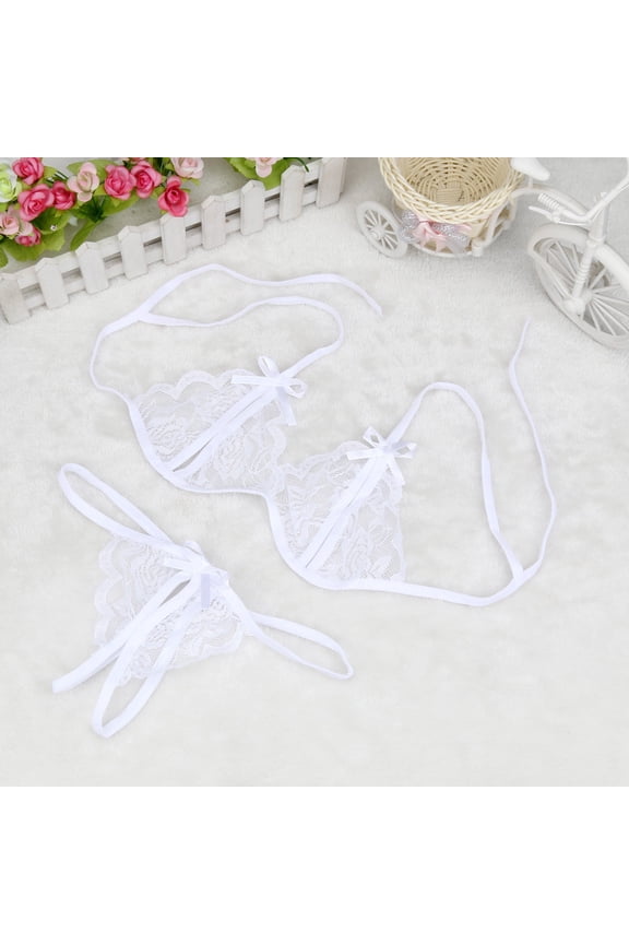 Lace Panties for Women Clearance Crotchless Panties Bikini Panty Style P-1132 Spandex Thong Panties Ladies Thong Briefs High Waist Women's Bikini Panties White XL