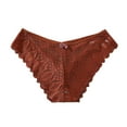 thumbnail image 1 of Bigersell Lace Panties for Women Clearance Thong Underwear Women Boy Shorts Panty Style P-1774 Cotton Plus Size Panties Ladies Thong Briefs Mid Waist Women's Bikini Panties Coffee S, 1 of 2