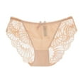 thumbnail image 1 of Bigersell Lace Panties for Women High Cut Lace G-String Thong Underwear Mesh Floral Lace Lingerie Bikini Panties Women’s Underpants Khaki L, 1 of 3