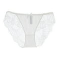 thumbnail image 1 of Bigersell Lace Panties for Women High Cut Lace G-String Thong Underwear Mesh Floral Lace Lingerie Bikini Panties Women’s Underpants White 3XL, 1 of 3