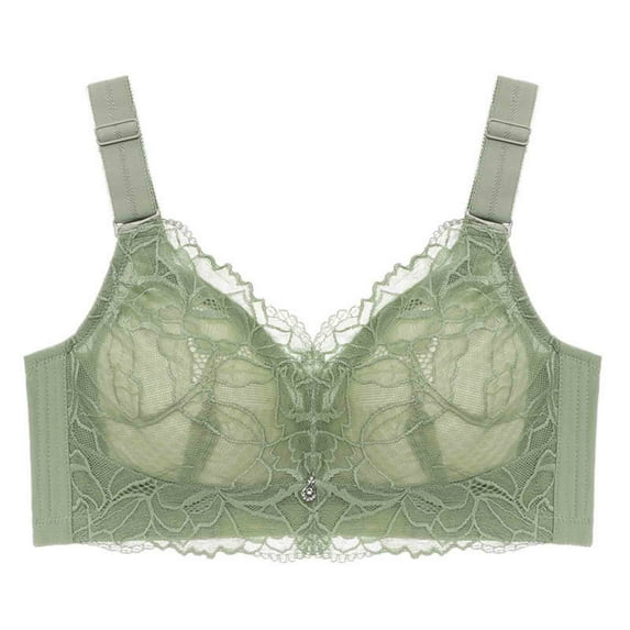 Bigersell Lace Push up Bras for Women Wireless Full-Coverage Bra No Underwire Comfort Strap Ladies Padded Bra Women’s Sports Bras Underwear Everyday Bras F-4-Green L
