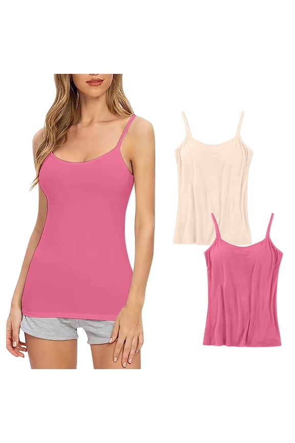 Lace Push-up Bra Upgrade 2024 Women's 2pc Daily Sling with Chest Pad Camisole Shelf Bra Spaghetti Straps Tank Tops Training Bra Style F-229 Pinky 3XL