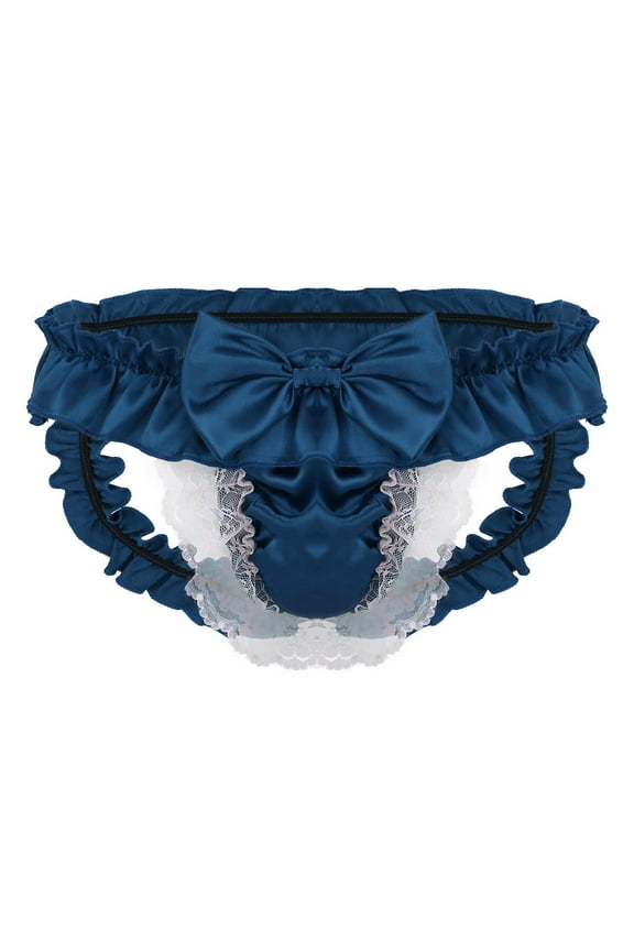 Lace Underwear Clearance Plus Size Panties Women Cheeky Panty Style P-206 Nylon Brief Panties Thong Briefs Mid Waist Women Cheeky Panties Navy L