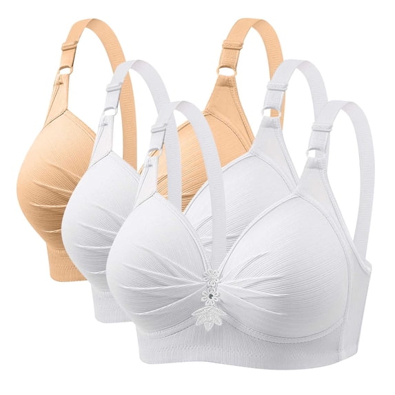 Bigersell Ladies Bras Discouts Woman's Printing Push up Bras Plus Size Daily Bra Underwear No Underwire Demi Cup Bra Style F-320 Multicolor XL