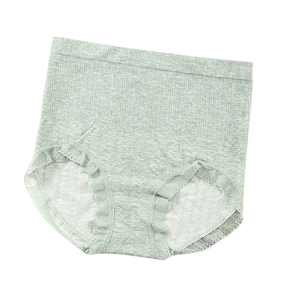 Bigersell Ladies Panties Clearance Plus Size Panties Period Panty Style P-1455 Spandex Thong Panties Thong Underwear Briefs High Waist Women's Panties Green F
