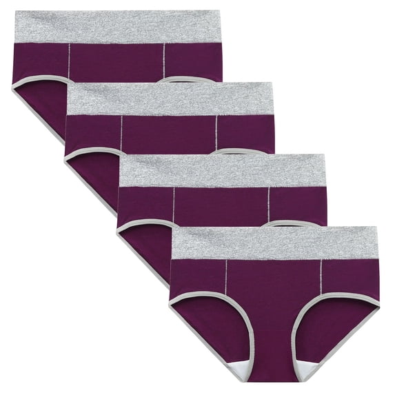 Bigersell Ladies Panties Clearance Womens Briefs Underwear Boy Shorts Panty Style P-1285 Cotton Boyshort Panties Seamless Thong Briefs Mid Waist Women's Bikini Panties Dark Purple 4Xl