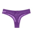 thumbnail image 1 of Bigersell Ladies Underwear Clearance Womens Lace Underwear Cheeky Panty Style P-1196 Nylon Period Panties Lace Thong Briefs Mid Waist Women Cheeky Panties Purple One Size, 1 of 4