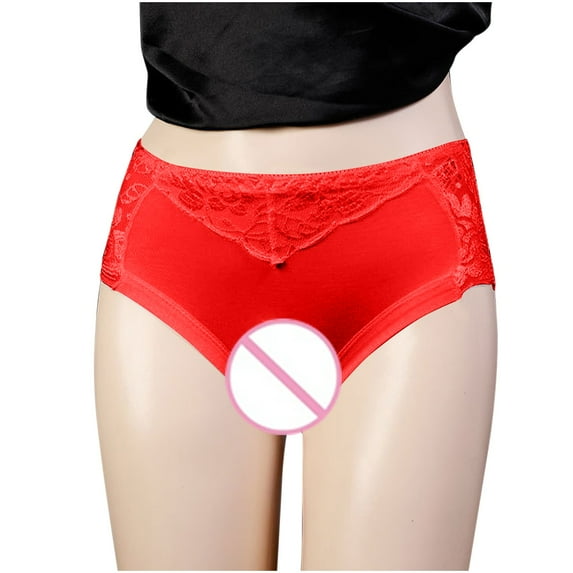 Bigersell Ladies Underwear Panties Clearance Seamless Panties Women Briefs Panty Style P-108 Polyester Cheeky Panties Thong Underwear Briefs High Waist Women's Panties Red XL