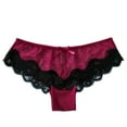thumbnail image 1 of Bigersell Ladies Underwear Panties Clearance Womens Boy Shorts Underwear Thong Panty Style P-893 Nylon Brief Panties Ladies Cotton Thongs Briefs Mid Waist Women's Briefs Wine M, 1 of 6