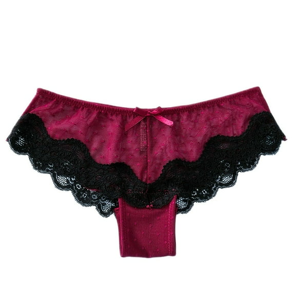 Bigersell Ladies Underwear Panties Clearance Womens Boy Shorts Underwear Thong Panty Style P-893 Nylon Brief Panties Ladies Cotton Thongs Briefs Mid Waist Women's Briefs Wine M