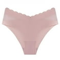 thumbnail image 1 of Bigersell Ladies Underwear Panties Cotton Clearance Crotchless Panties Cheeky Panty Style P-99 Nylon Brief Panties Lace Thongs Briefs Mid Waist Women Cheeky Panties Pink XL, 1 of 2