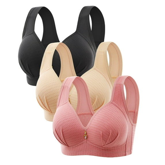 Bigersell Light Padded Bras for Women Clearance Woman's Embroidered Seamless Comfortable Breathable Bra Underwear No Underwire Wire-Free Bra Style F-1280 Beige 36