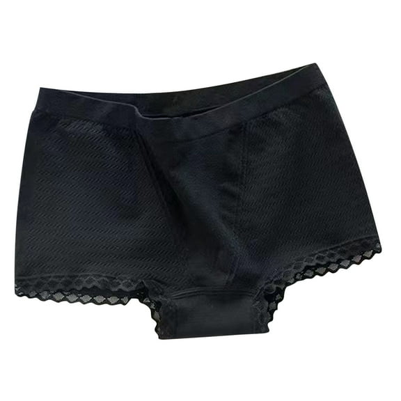 Bigersell Lingerie Underwear Clearance Boyshort Underwear Women High Cut Panty Style P-184 Cotton Boyshort Panties Ladies Cotton Thongs Briefs Mid Waist Women's Briefs Black One Size