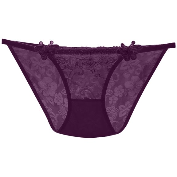 Bigersell Lingerie Underwear Clearance Plus Size Panties Women Boyshort Thongs Panty Style P-597 Cotton Boyshort Panties Seamless Thongs Briefs Mid Waist Women Cheeky Panties Purple L